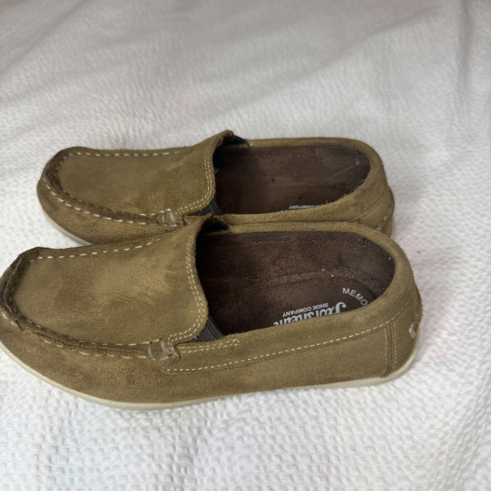 Florsheim Jasper Venetian Jr Kids Loafer Tan Suede Boys 1M USA